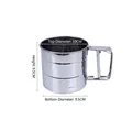 Professional stainless steel handheld flour sifter with 10cm top diameter for baking needs - 24 Mesh