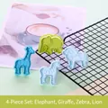 4-piece animal shape cookie cutter set including elephant, giraffe, zebra, and lion shapes - 4-Piece Set (Animal Shapes)