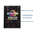 10-sheet rainbow scratch paper notebook with bamboo stylus 19x26.5cm DIY art set - Rainbow Style (10 Sheets)