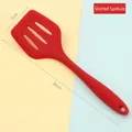 Durable red silicone slotted turner with a 30cm long handle and lightweight design - Slotted Spatula / Red