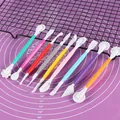 Set di 10 strumenti colorati a doppia estremità per modellare torte in pasta di zucchero - Gruppo di Strumenti di Modellazione a Doppia Testa Multicolore (84134) / Confezione da 9 Pezzi