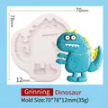 Stampo in silicone a forma di dinosauro per fondente e decorazioni di dolci fai-da-te - Dinosauro Ghignante (50-2014) / Grigio