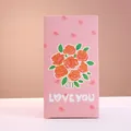 Pink creative bounce gift box featuring a rose floral pattern and Love You text design - Love You (1 Piece) / 1 Bouncing Box