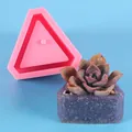 Geometric triangular succulent planter silicone mold for DIY resin and gypsum crafts - Triangle (50-865) / Pink