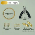 Detailansicht des DIY-Schmucksets mit goldgefülltem Draht, Zange und Herzverschlüssen. - Kit mit Zange / 2 Sets / 14K-Gold