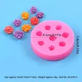Detailed dimensions of the 3D flower silicone mold for fondant cake decoration - Small Flower Combination (50-2792-A)