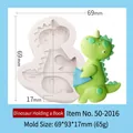Stampo in silicone dettagliato dinosauro con libro per fondant e artigianato in argilla - Dinosauro che Legge un Libro (50-2016) / Grigio