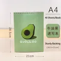 A4 student art sketchbook with avocado design, 40 sheets, includes durable hard backboard. - A4 / Avocado