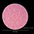 Large pink circular lace silicone fondant mold with 12.5cm diameter and 0.3cm thickness - Pink 04081