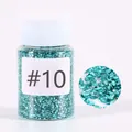 A transparent bottle of turquoise crushed glass flakes for DIY craft color #10 - #10 Glass Gravel D157110