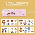 Cute waterproof PET cartoon sticker set for journals with 28 designs on 4 sheets - Love Series / 4 Sheets/Set