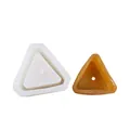 Triangular succulent pot silicone mold with finished amber resin sample - Triangle (50-865) / White