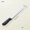 Cuchillo de pan dentado de acero inoxidable con medidas, largo 38cm - Estilo Mango Negro (76106) / 10 Pulgadas 76106