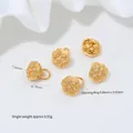 Vergulde koperen lotus hanger met zirkonia voor het maken van handgemaakte DIY sieraden - Zircon Ingelegde Holle Lotus Hanger (G974-1) / 1 Stuk