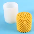 Yellow bubble cylinder textured candle with white translucent silicone DIY mold set - Bubble Cylinder Style (50-2483-D) / White