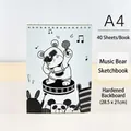 A4 cartoon music bear sketchbook for students with 40 sheets and hardened backboard - A4 / Musical Bear