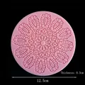 Pink round lace silicone fondant mold for cake borders and chocolates, 12.5cm size - Pink 04076