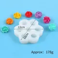 12cm flower-shaped silicone mold for DIY aromatherapy candles, chocolate, and cake decoration - 7-Hole Rose (50-3357) / White