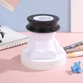 Minimalist white character desktop organizer with black hat lid for pens or trash - Creative Humanoid Shape / Black