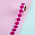Pink round circle stickers roll for gift sealing and labeling on decorative pink background - Grape Red Round Style / 500 Sheets/Roll