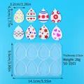 Stampo in silicone a 8 cavità con motivi uova di Pasqua per orecchini in resina - Orecchino Uovo di Pasqua (60-1437)