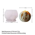 Detail view of angel baby silicone candle mold with finished candle size metrics - Sleeping Angel Holding Face (JZB-0217)