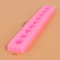 Pink long strip silicone fondant mold for cake border decoration 21.9x2.5x1.2cm SKU 50-1446 - Flower Bud Droplet Texture (50-1446-A) / Strip 21.9x2.5x1.2cm / Pink