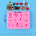 Rosa Silikonform für DIY Fondant mit Herz- und Schokoladenformen, inklusive Maße - Schokoladenbonbon (50-251-A)