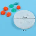 Multi-pattern flower leaf silicone mold for DIY crafts with 8cm diameter and 70g weight - 7-Hole Lotus (50-3358) / White