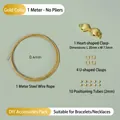 Detailansicht eines 14K Gold DIY-Schmucksets mit Stahldraht Herzverschluss und Perlen - Kit ohne Zange / 14K-Gold