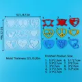 Stampo in silicone a 9 cavità a forma di cuore per orecchini in resina - Ciondolo Cuore (60-1441)