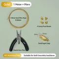 Kit professionnel de bijoux DIY avec fil d'or, pince, perles et fermoir doré - Kit Fermoir Yuanbao Doré Petit (Avec Pince)