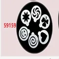 Coffee art stencil set featuring flower heart and smiley face patterns for latte art - Basic Simple Theme (59159) / Set of 6