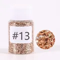 Rose gold crushed glass stones in a bottle with label #13 for DIY resin art crafts - #13 Glass Gravel D157113