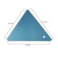 Macro view of blue triangle cake scraper showing 10.2cm serrated edges detail - Blue Equilateral Triangle Scraper (52112) / Blue