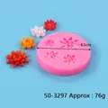 Professional 8.5cm lotus flower silicone mold for DIY succulent candle and cake decoration - 4-Hole Chrysanthemum (50-3297) / Pink