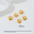 Elegante 24k vergulde bloemkralen met zirkonia voor het maken van DIY-sieraden accessoires - Zirconia Ingelegde Klavertje Vier Tussenkraal (Z481-4) / 5.5x4.6mm (1 Stuk)