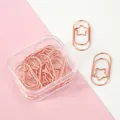 Rosegouden metalen paperclips in stervorm met opbergdoos, set van 12 - Pentagram / 12 Stuks / Roségoud