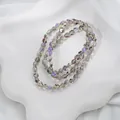 Detailaufnahme von mehrfarbigen irisierenden Glasperlen für DIY-Schmuckprojekte - Irisierender Facettierter Stil (6#) / 90 Stück/Packung