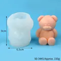 3D teddy bear silicone mold for DIY candles or soap, peach bear variant with 9cm height - Approx 150g