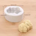 Fish-shaped silicone mold for ice-skin mooncakes and baking with clear dimensions marked - Fish Style (50-1386) / Gray
