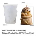 Detaillierte Igel im Weizensack Silikonform für DIY-Kerzen und Seifen mit Maßangaben - Igel-Weizensack-Stil (JZB-0211) / JZB-0211