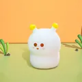 Cute white cartoon squeeze toy with yellow horns and round eyes for slow rebound stress relief - Bug Shape / White