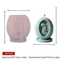 Detailed silicone mold for DIY candle making featuring angel figure and size measurements - Praying Angel in Winged Egg (JZB-0224)