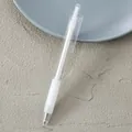 Minimalist transparent gel pen featuring a white soft rubber grip and a 0.5mm tip - 0.5mm / White