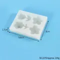Molde de silicona blanco con formas de flores y tulipanes para resina y artesanía - Tulipán y Pétalo de 4 Agujeros (50-2278-D)