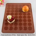 Bruine siliconen macaron bakmat 48 gaten 39x29cm hittebestendig en antiaanbaklaag - 48-Gaats Macaronmat (01105) / 39x29cm
