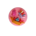 Detailed view of pink silicone mold with three mini crown shapes for DIY baking - Combo Crown (50-123-A) / Pink