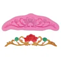 Vintage floral vine relief silicone mold for fondant and chocolate cake decorating - Vintage Symmetrical Vine (50-1322) / Pink