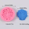 Detailed view and dimensions of pink seashell silicone mold for fondant cake decoration - Conch Shell Texture (50-2329-A)